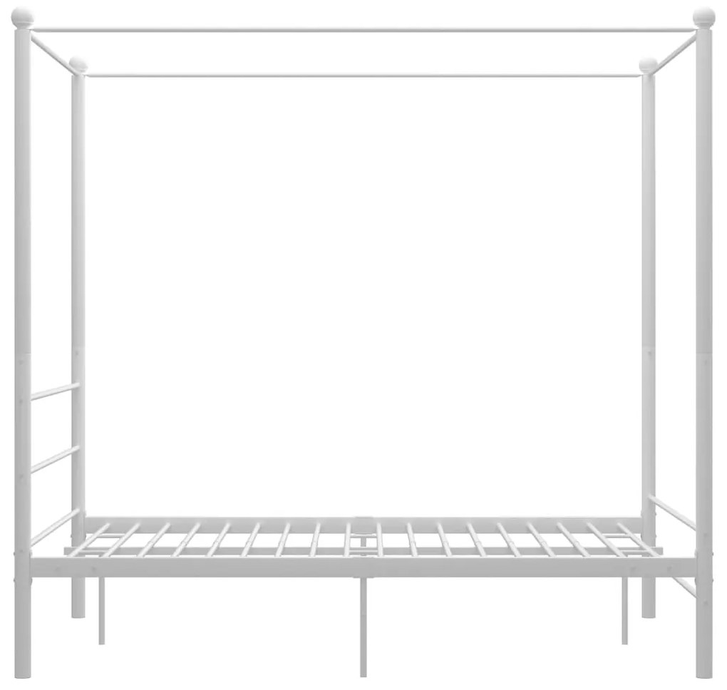 Estrutura de cama com dossel 120x200 cm metal branco