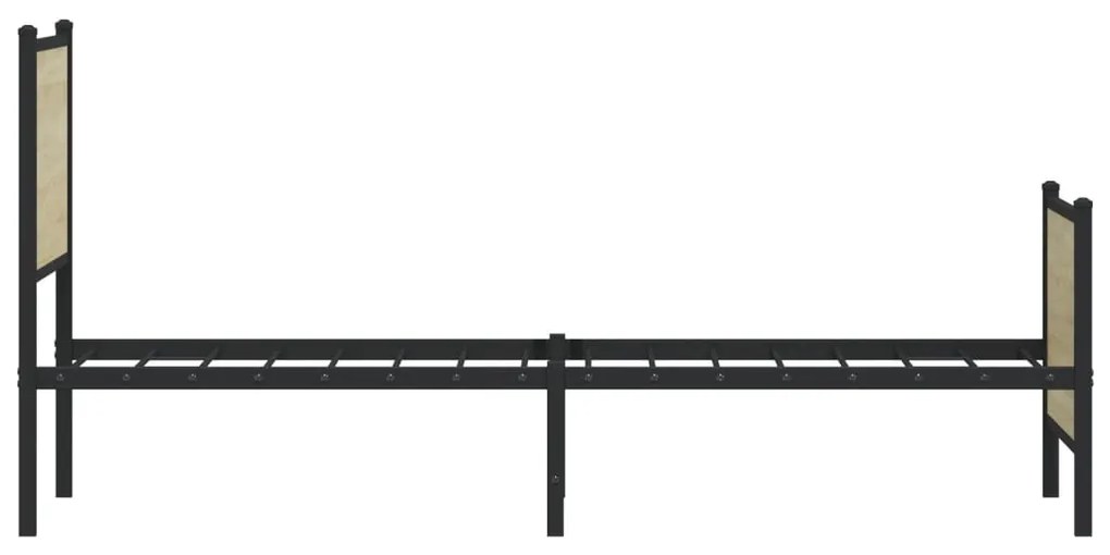 Estrutura de cama sem colchão 90x190 cm metal carvalho sonoma