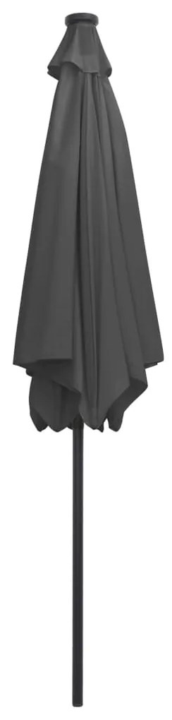 Guarda-sol jardim c/ luzes LED/poste alumínio 300 cm antracite