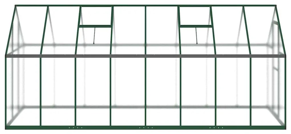 Estufa com estrutura base 445x169x195 cm alumínio verde