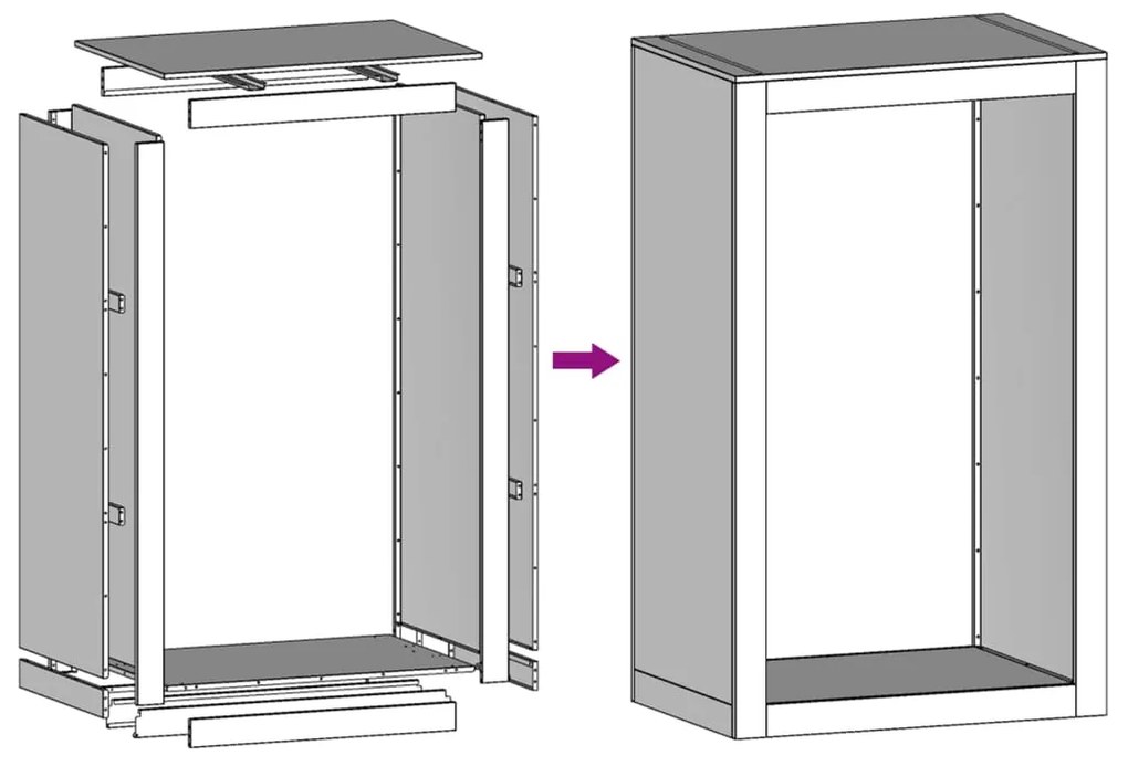 Suporte para lenha 60x40x100 cm aço galvanizado