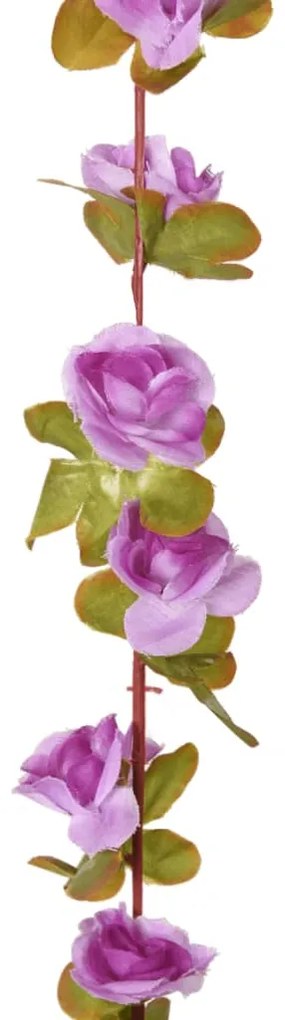 Grinaldas de flores de Natal 6 pcs 250 cm roxo claro
