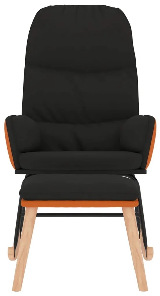 Cadeira de baloiço com banco tecido cor preto