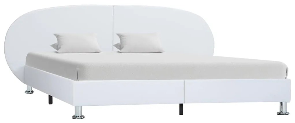 vidaXL Estrutura de cama 140x200 cm couro artificial branco