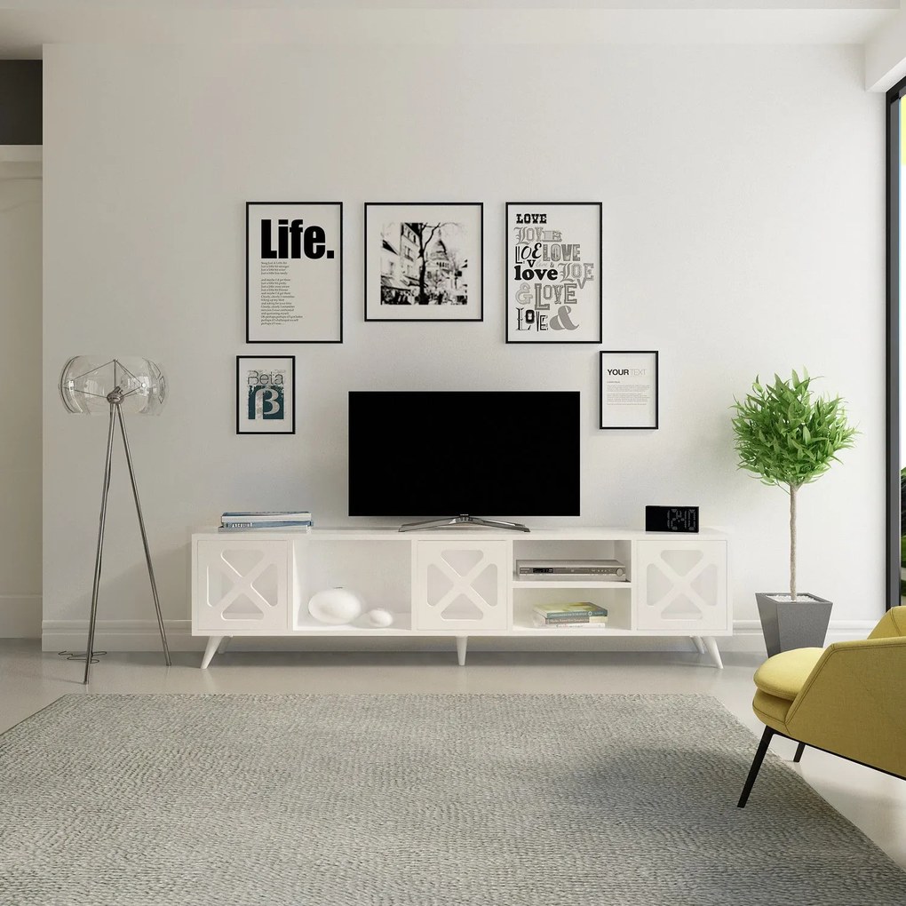 Móvel TV Sinef – Branco – 180 cm x 45,7 cm x 29,5 cm
