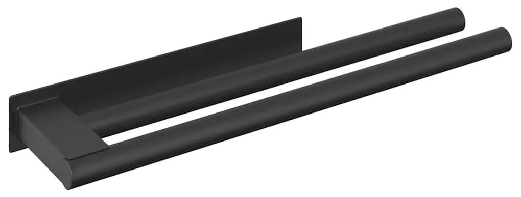 Suporte de Toalha Preto 40 x 9 x 4 cm Aço inoxidável