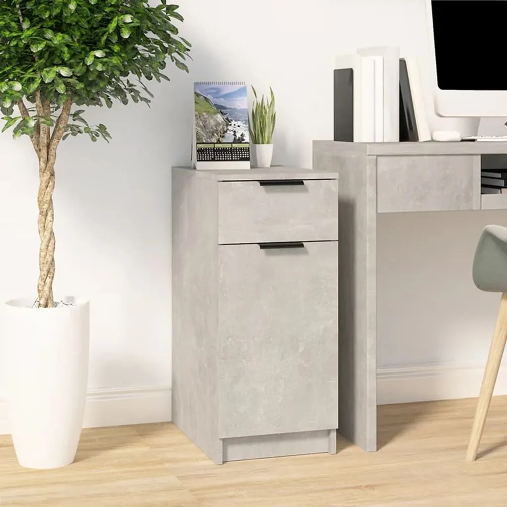 811506 vidaXL Armário secretária 33,5x50x75cm derivados madeira cinza cimento