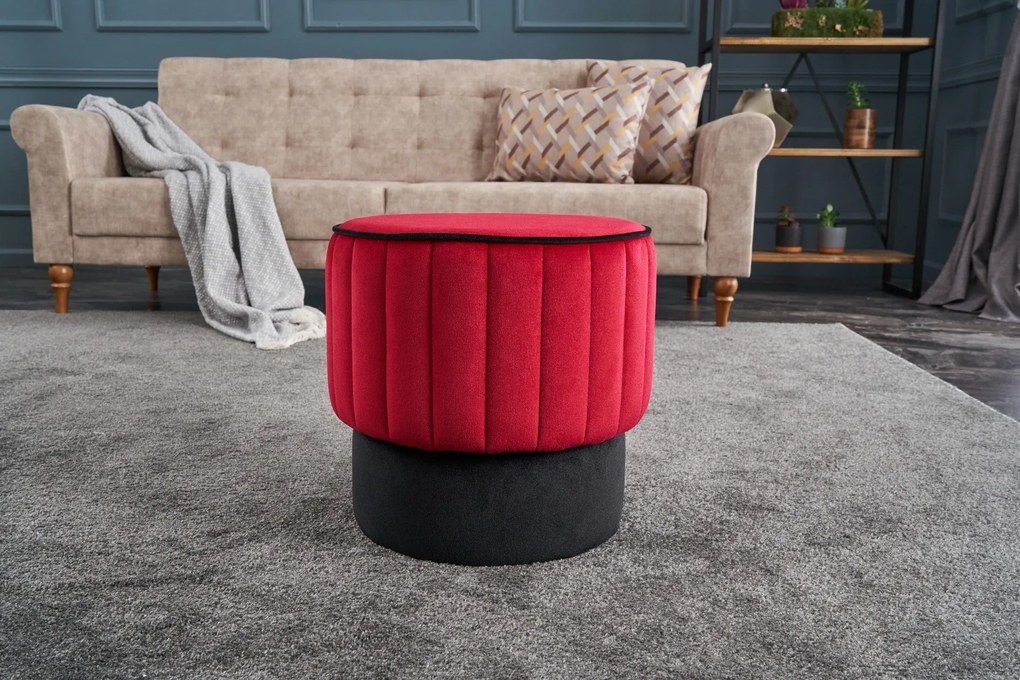 Pouffe Rose – Vermelho – 40x40x40 cm