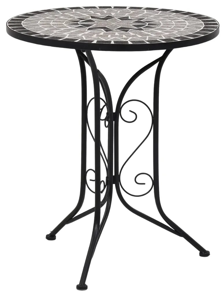 3 pcs conjunto bistro em mosaico azulejos de cerâmica cinzento