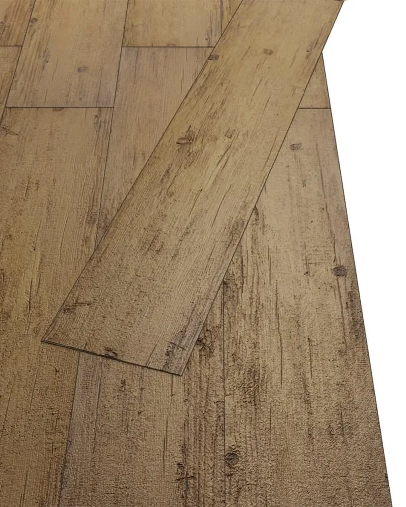 Tábuas soalho PVC não-autoadesivo 5,26m² 2 mm castanho nogueira