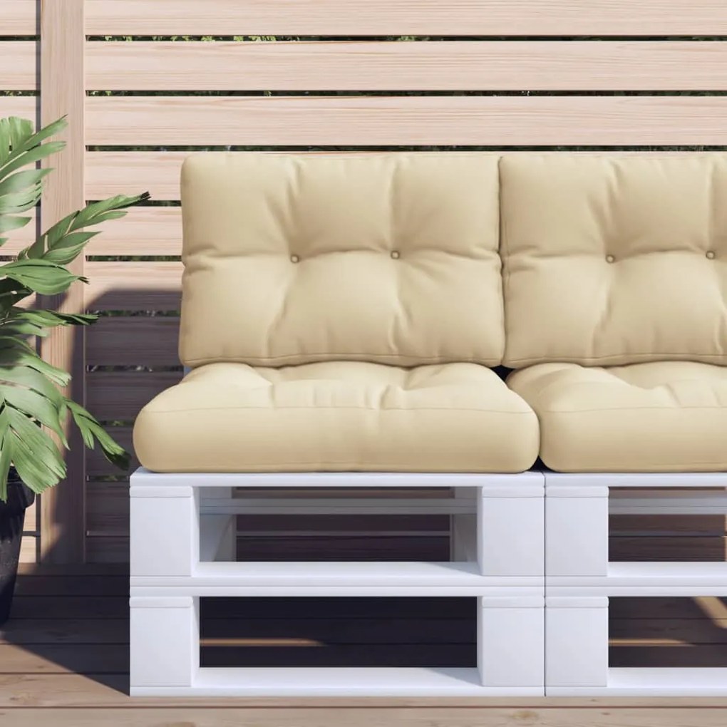 vidaXL Almofadão paletes 60x40x12 cm tecido bege