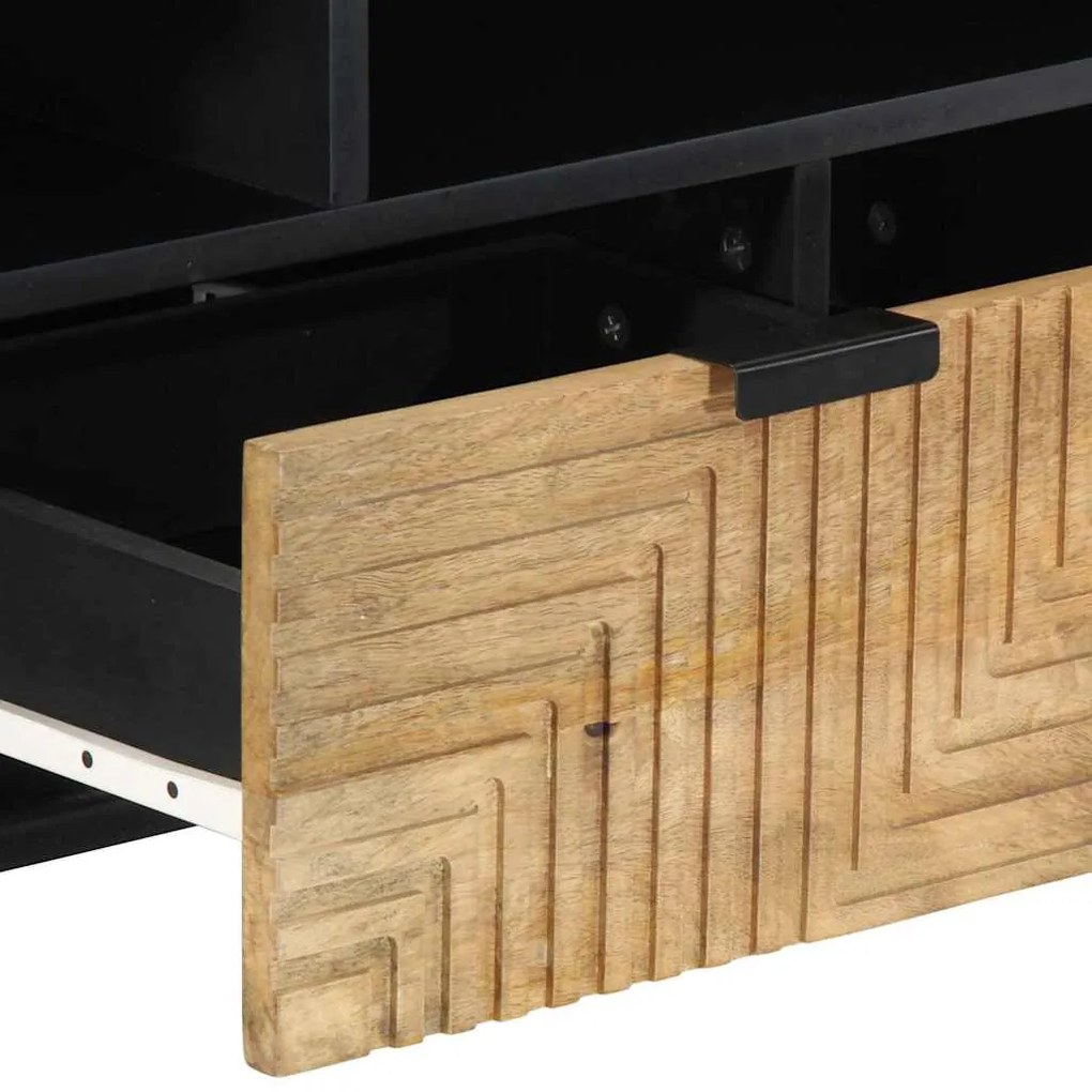 Móvel de TV 100x33x46 cm madeira de mangueira maciça castanho