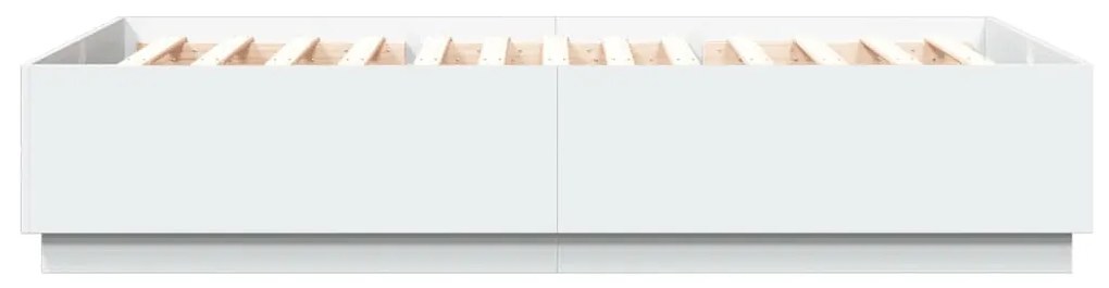 Estrutura cama c/ luzes LED 120x200 cm derivados madeira branco