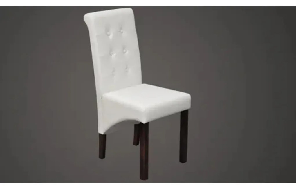 Cadeiras de jantar 2 pcs couro artificial branco