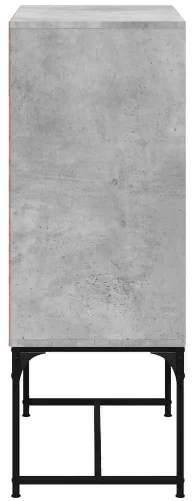 Armário de apoio c/ portas de vidro 69x37x100 cm cinza cimento