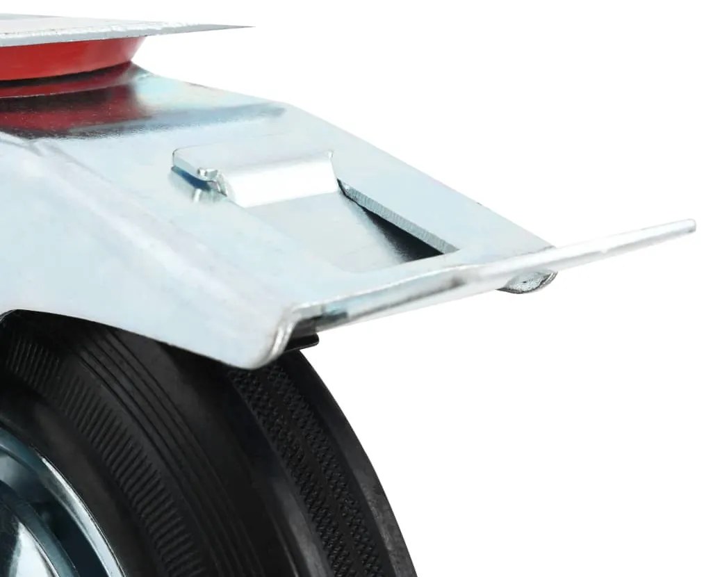 Rodas giratórias com travões duplos 4 pcs 200 mm