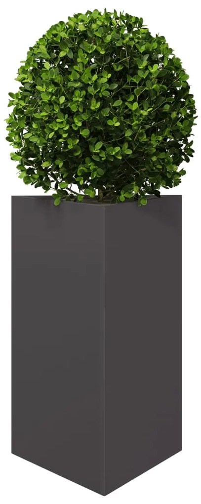 Vaso/floreira de jardim triangular 50x43x75 cm aço preto