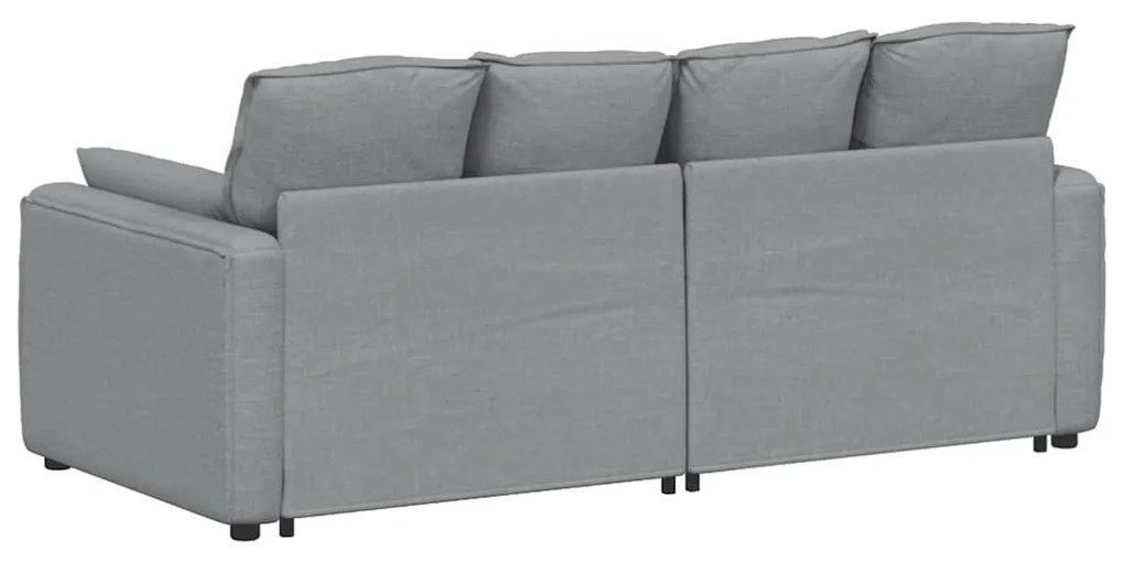 Sofá modular com almofadas cinzento-claro