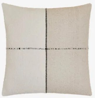 Almofada Quadrada 45x45 Cm De Algodão Louisa Design Preto - Crema Linho - Sklum