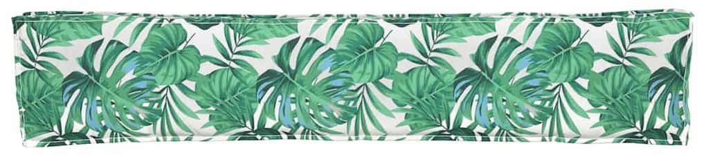 Almofadas de Palete para Banco 2 pcs Padrão de Folhas 200x40x8 cm Teci