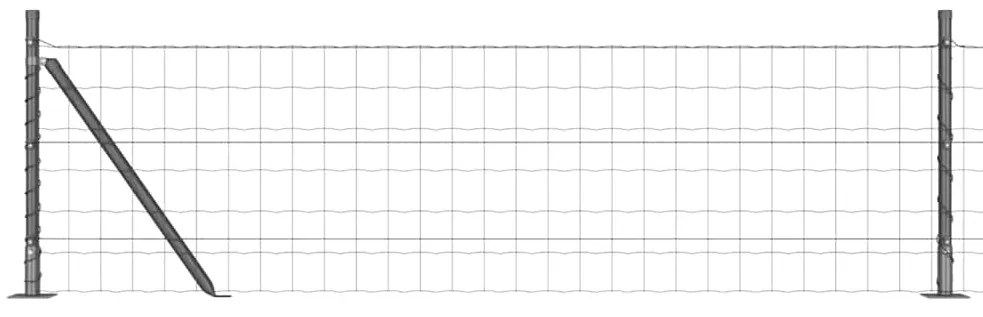 Cerca Euro com 7 Postes Flangados 0.6x10 m Aço Galvanizado