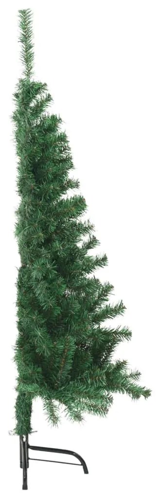 Meia árvore de Natal artificial com suporte 120 cm PVC verde