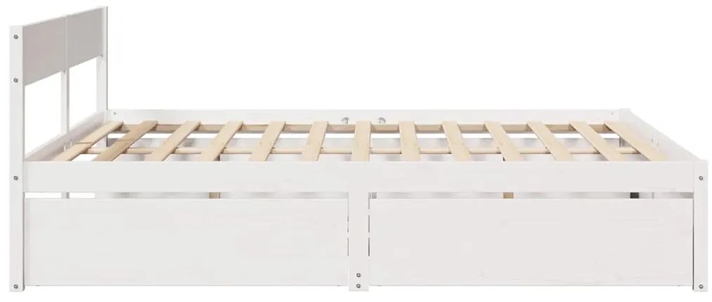 Cama sem colchão 180x200 cm madeira de pinho maciça branco