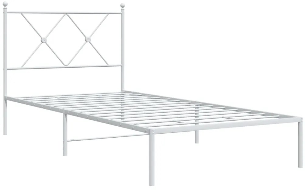 Estrutura de cama com cabeceira 90x200 cm metal branco