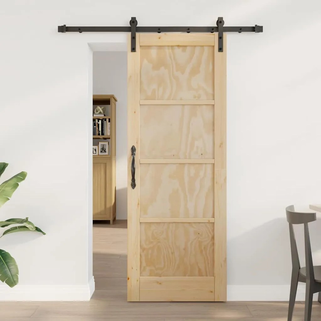 Porta Deslizante vidaXL com Conjunto de Ferragens 73.5x198.5 cm Madeir