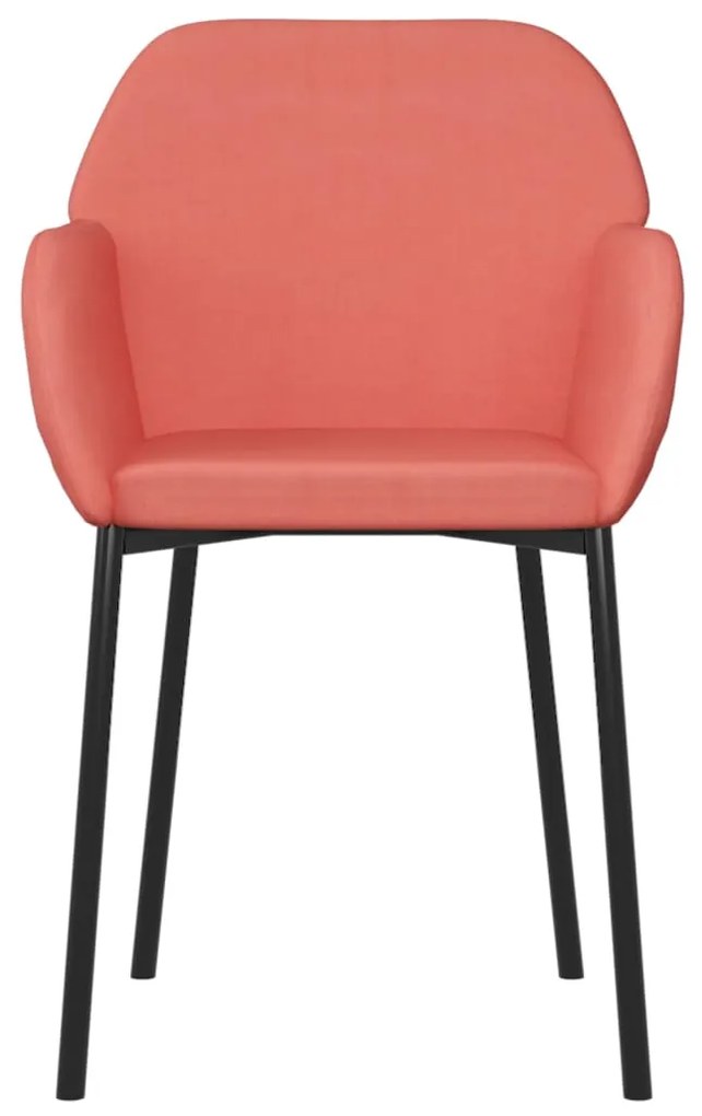 Cadeiras de jantar 2 pcs veludo rosa