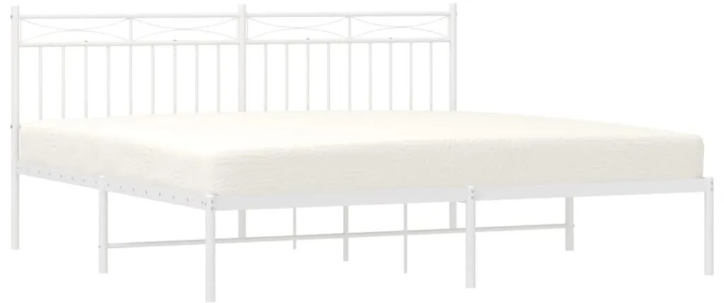 Estrutura de cama com cabeceira 180x200 cm metal branco