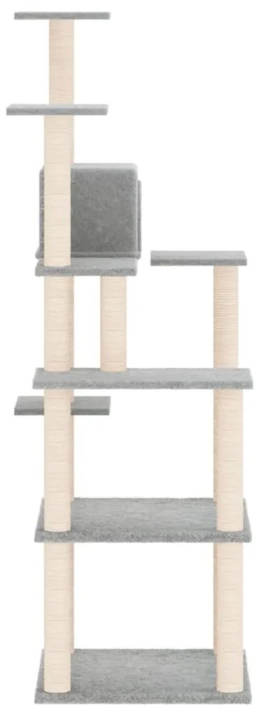 Árvore p/ gatos c/ postes arranhadores sisal 153 cm cinza-claro