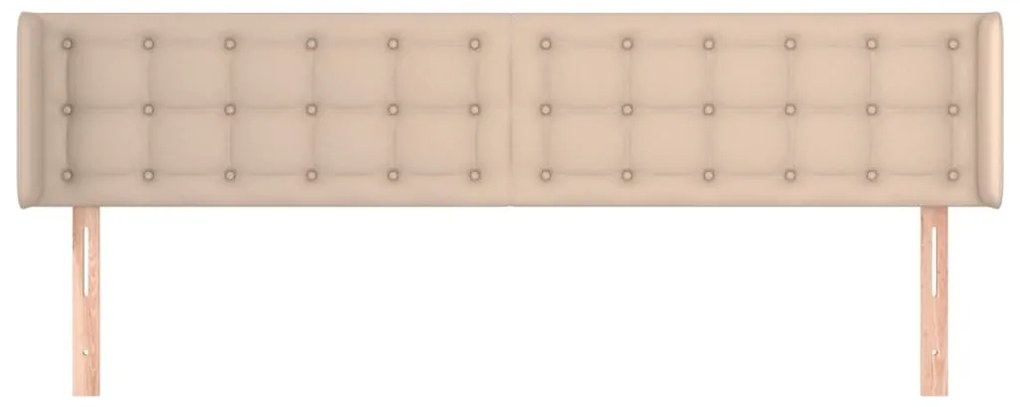 Cabeceira cama abas couro artificial 203x16x78/88 cm cappuccino