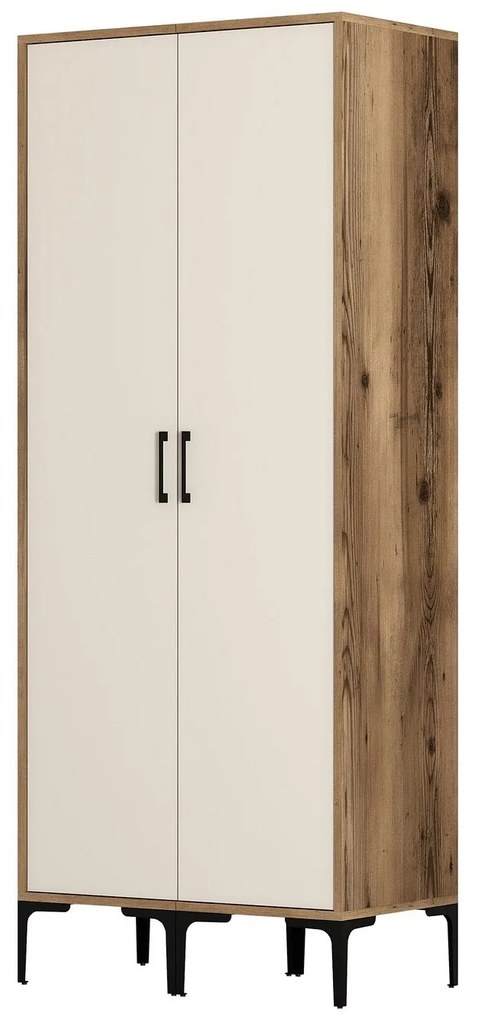 Roupeiro Kumsal SS – Nogueira e Creme – 80x47,5x201,4 cm