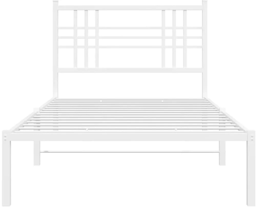 Estrutura de cama em metal com cabeceira 107x203 cm branco