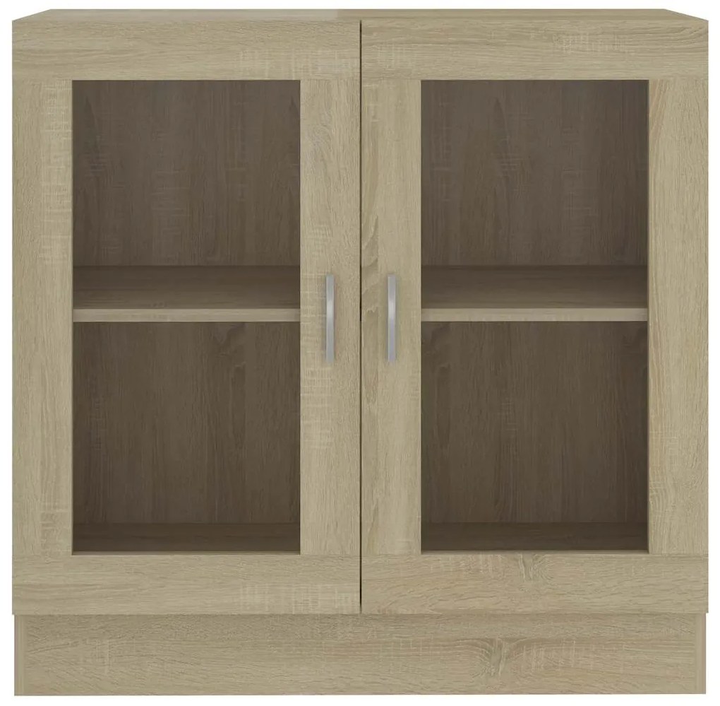 Armário vitrine derivados de madeira carvalho sonoma