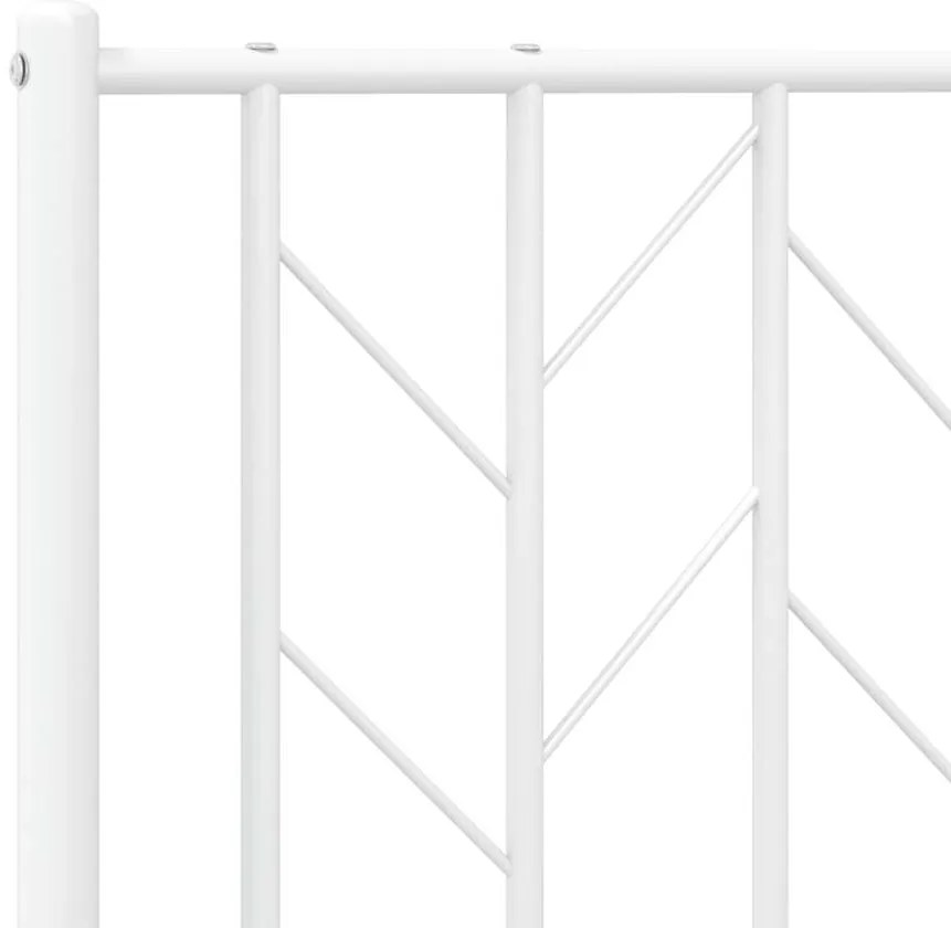 Estrutura de cama com cabeceira e pés 150x200 cm metal branco