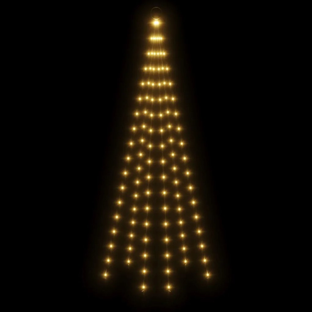 Árvore de Natal para Exterior com 108 LEDs de 180cm - Branco Quente