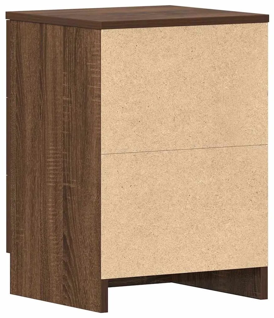 Mesa cabeceira 2pcs 38x35x56cm deriv. madeira carvalho castanho