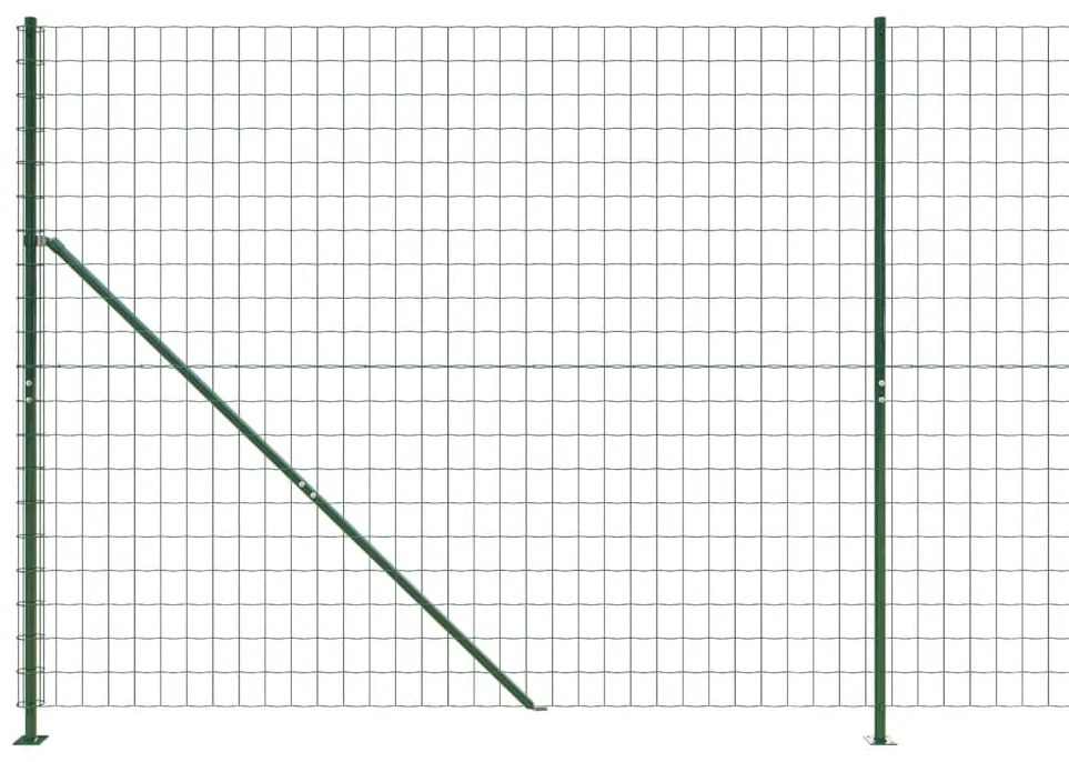 Cerca de malha de arame com flange 1,6x25 m verde