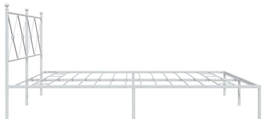 Estrutura de cama com cabeceira 193x203 cm metal branco