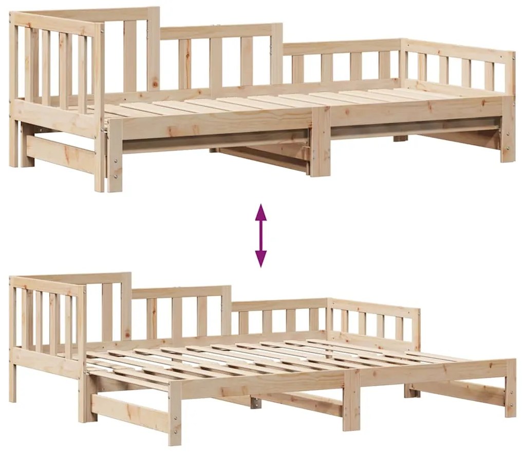 Sofá-cama com gavetão e gavetas sem colchão 90x190 cm
