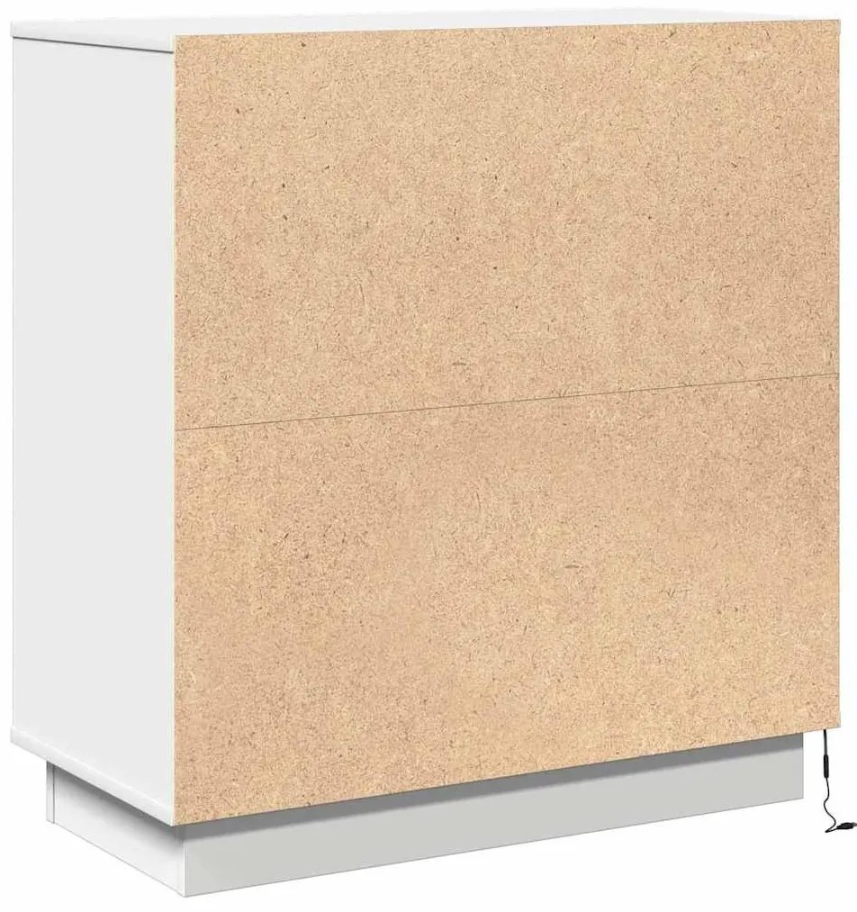 Criado-mudo vidaXL com LED Branco 71x34,5x75 cm Madeira de engenharia