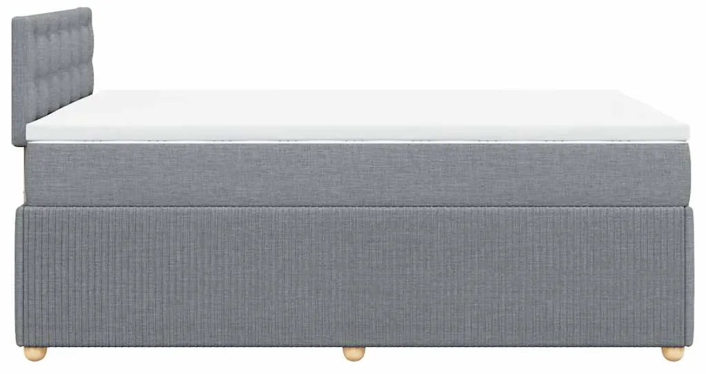 Cama boxspring com colchão 120x190 cm tecido cinzento-claro