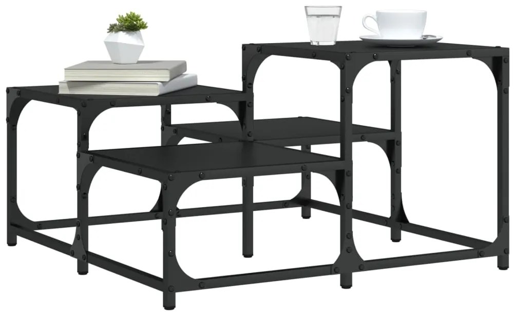 Mesa de centro 68x68x40 cm derivados de madeira preto