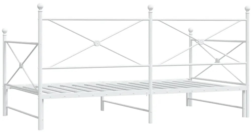 Cama de dia com gavetão sem colchão 107x203 cm aço branco