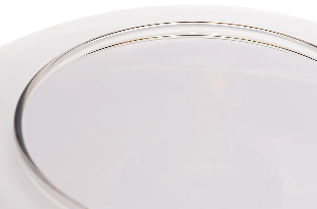 Candeeiro de mesa design preto com dourado e vidro fumê - Kyan Design