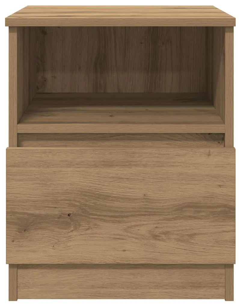 Mesa cabeceira 2pcs 40x40x50cm deriv.madeira carvalho artisiano