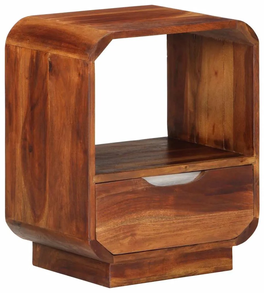 Mesa cabeceira gaveta 2 pcs madeira acácia maciça 40x30x50 cm