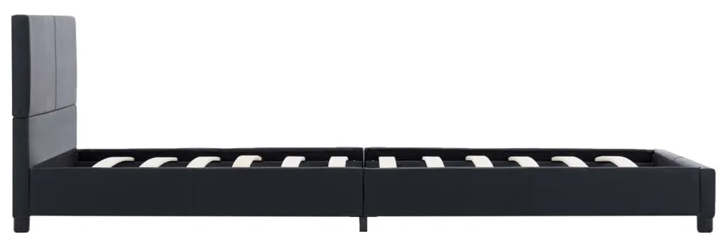 Estrutura de cama 90x200 cm couro artificial preto